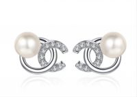 Wholesale Fashion Jewellery Stylish Women Excesories Mother of S925 Silver Color Moissanite Pearls Flower Earings