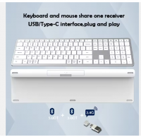 Couso Wholesale Luxury Computer Keyboard Mouse Combo Aluminum White Bluetooth Office Wireless Keyboard And Mouse Combo