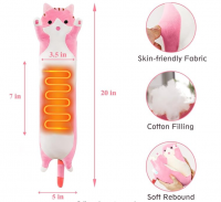 Heating Pad for Period Menstrual Cramps & Back, Neck, Shoulder Pain Relief - Portable Cute Cat Plush Heat Pad Stuffed Animal USB Powered - Funny Women Teen Girls Kids Cat Lovers Mothers Birthday Gifts