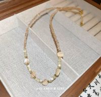 Irregular shell crystal beaded necklace retro fashion versatile clavicle chain niche temperament high-end  women