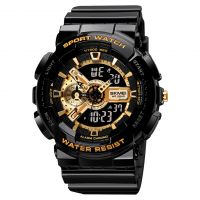 Cross-border men&#039;s e-watch multi-functional luminous waterproof student&#039;s watch double movement pointer e-watch