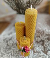 Set Of 3 Honeycomb Candles, Handmade Gift Candles 15 Cm, 11 Cm And 7 Cm Long 3cm Wide