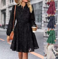 Amazon wholesale 2024 spring new European and American fashion long sleeve women's dresses lady girl clothing