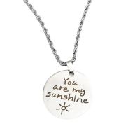 Necklace Europe and the United States cross-border stainless steel jewelry round lettering Christmas holiday gift Tisco necklace