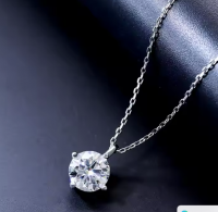 Women's jewelry 925 sterling silver gold-plated diamond necklace
