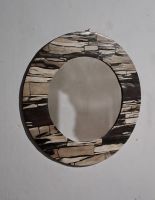 Round Wall Mirror 60 - Petrified wood patched work