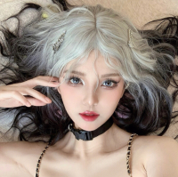 Halloween wig women's long wavy Gothic style wig