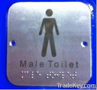 sign plate with braille, steel sign with braille, braille sign