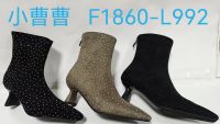 Womens Rhinestone Suede Ankle Boots Elegant and Sparkling F1860-L992