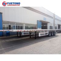 Different Utility 3 Axles Mechanical Suspension 4mm Platform Twist Lock  Container Flatbed Semi Trailer