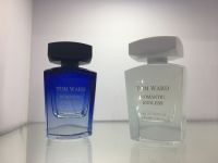 Custom 50ml 100ml Glass Perfume Container With Atomizer Square Cap