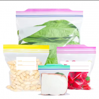 Custom Poly Food Grade Food Saver Plastic Food Storage Quart Size Resealable Freezer Slider Ziplock Bags in Retail Box