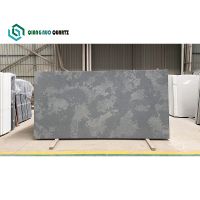 Artificial Stone White Quartz Slab With Grey Particle Vein For Countertop And Background