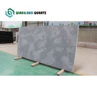 Artificial Stone White Quartz Slab With Grey Particle Vein For Countertop And Background