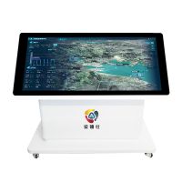 A touch table that can be raised, lowered, and flipped