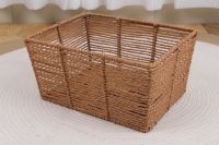 Wholesale orange color paper string storage basket for storage and organize