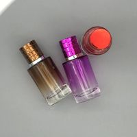 Round Gradient Color Card Mouth Perfume Bottle With Metal Sprayer Pump Cap