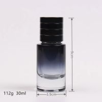 Round Gradient Color Card Mouth Perfume Bottle With Metal Sprayer Pump Cap