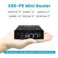  X86 P5 12th Gen Mini Router Intel i3 N305 N200 N100 N97 DDR5 Firewall PC 2xi226-V 2.5G LAN Fanless Mini PC Proxmox Server