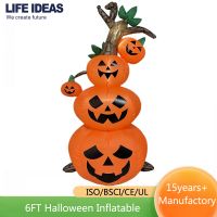 6FT Halloween Inflatables Outdoor Decorations, Built-in LED Lights Holiday Blow Up Yard Decoration Clearance for Yard, Holiday, Parties