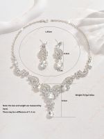 DaDa Fashion bridal set, full of diamonds, pear-shaped diamonds, gorgeous necklaces, earrings, simple set, bridal dress accessories