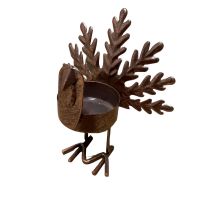 Metal Turkey Candle Holders, Thanksgiving Home Decor with Tea Light Candles