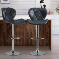 Seat Adjustable Tufted Back Leather Seats Chairs Steel Leg Office Chair