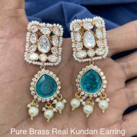 Beautiful Gold Plated Kundan Polki Earrings