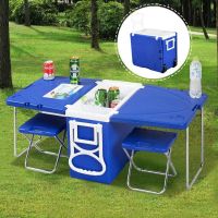 Factory Selling New Arrival Camping Plastic Function Rolling Cooler Cart Cooler Box Picnic Camping Outdoor with Table and Chairs