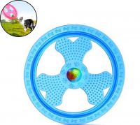 Flying Disc Dog Sport Toy with Flashing LED Lights Plastic Light Up Pet Disk for Ultimate Night Time Play Toy