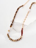 Summer Island Vacation Sterling Silver Natural Pearls Tiger eye necklace