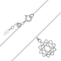 Heart Chakra Sterling Plain Silver Chain Necklace