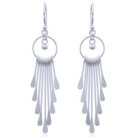 Long Sterling Silver Chandelier Earrings