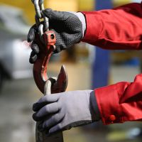 Grey nylon coated nitrile with mini dots-DNN143