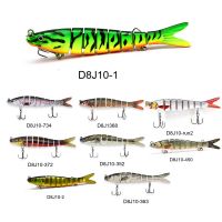 10cm 8 Section  Bass Fishing Lures  Reusable  Realistic Bass Lures Multi Jointed Swimbait 3D Eyes Fish Bait Wobbler Luya Tackle