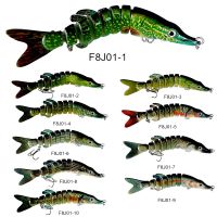 12.5cm 8 Section Plastic Bass Fishing Lures  Reusable  Realistic Bass Lures Multi Jointed Swimbait 3D  Fish Bait Wobbler Luya Tackle