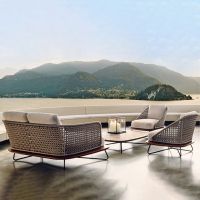 Wicker Cane Rattan Outdoor Patio Sofas Couch Outdoor Furniture Set Lounge Garden Sofa