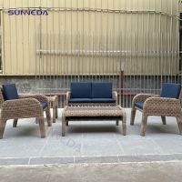 Outdoor Leisure Tables And Chairs Hotel Terrace Vine Chair Villa Garden Outdoor Restaurant Rope Woven Tables And Chairs