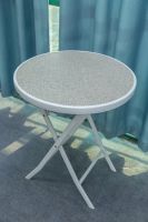 Metal Tempered Glass Square Outdoor Bistro Patio Garden Table Portable Glass Folding Tables