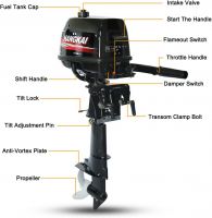 Outboard Motor,2 Stroke Electric Outboard Trolling Motor 6hp Outboard Engine Electric Motor 4.4w Boat Engine 4500-5500 Rpm For Dinghies, Fishing Boats Kayak Fishing Boats