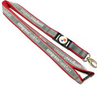 Brand Flat Polyester Lanyard Two Side Colors Plastic Safety Buckle Egg Hook Safety Break