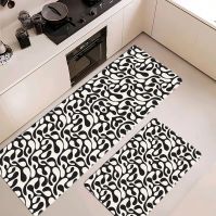 2 pcs of Morden patterns pu non-slip  kitchen mats