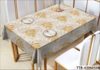 Embossed gold Fabric Tablecloth for Formal Dining, Holiday, Wedding or Party, 60" x 102", Silver