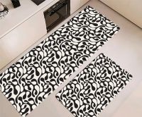 white and back Faux pu pvc foam kitchen non-slip waterproof floor mats