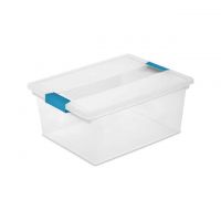 DEEP CLIP CLEAR STORAGE BOX W/LA