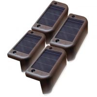 4 Solar LED Deck Lights - Brown