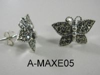 925 Silver Marcasite Butterfly Earrings