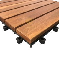 Kanhome T4A2 Wholesale Premium Wood DIY Interlocking Decking Tiles Interlocking For Exterior And Interior Decor Balcony