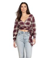 Side Knot Flannel Top