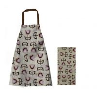 Recycled Cotton Floral design Kitchen Apron with Center Pocket Fee Size Unisex Apron